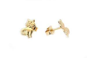 Arany baba- és gyermek fülbevaló cica - Arany baba fülbevalók
