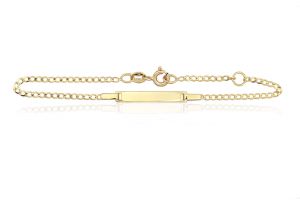 Baba arany karkötő Pancer gravírozható lapbetéttel állítható  - Baba arany karkötő