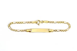 Arany baba karkötő Figaro fényes lapbetéttel - Baba arany karkötő