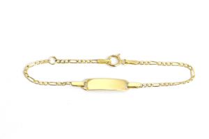 Arany baba karkötő Figaro lekerekített lapbetéttel - Baba arany karkötő