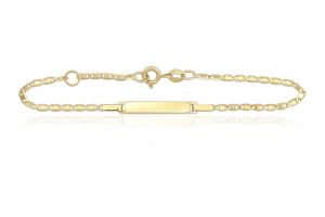 Baba és gyermek arany karkötő Valentino gravírozható lapbetéttel állítható  - Baba arany karkötő