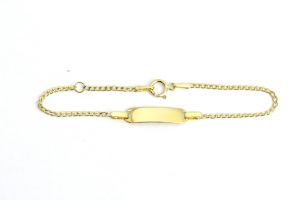 Arany baba karkötő Pancer lekerekített lapbetéttel - Baba arany karkötő