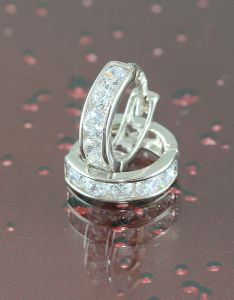 Arany gyermek fülbevaló fehér köves 8mm - Arany gyerek fülbevaló