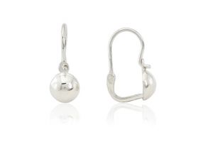 Ezüst gyermek fülbevaló elölkapcsos lencse ródiumbevonatos - Arany baba fülbevalók