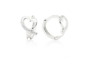 Ezüst fülbevaló bepattintós szívecske - Ezüst gyerek fülbevaló