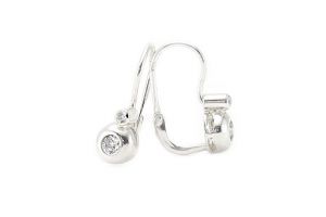 Két köves button bébi ezüst fülbevaló - Ezüst gyerek fülbevaló