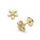 LISA arany baba fülbevaló csavaros fényes virág JTAG-0328