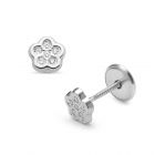 LISA fehér arany baba fülbevaló csillogó virág JTAG-0428