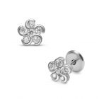 LISA fehér arany baba és gyermek fülbevaló csavaros köves virágos JTAG-0539