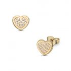 LISA arany gyermek fülbevaló stekkeres köves szívecske JTAG-0540