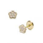 LISA arany baba fülbevaló csillogó virág JTAG-0694