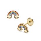 LISA arany gyermek fülbevaló csavaros szivárvány JTAG-0695