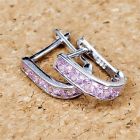 Fehérarany baba fülbevaló rózsaszín kővel 6mm belső méret